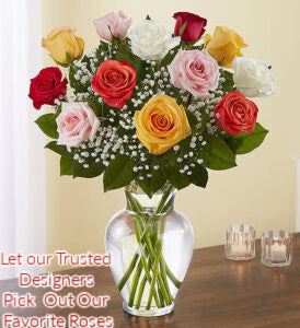 Florist Choice Mixed Rose Vase (Your Size)