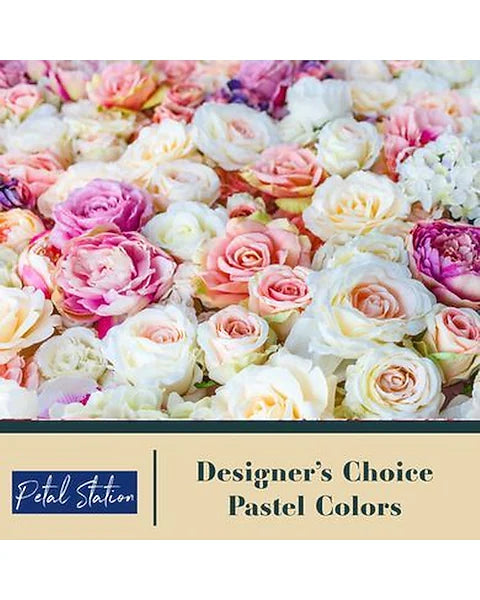Pastel-colored flowers with 'Petal Station' 
